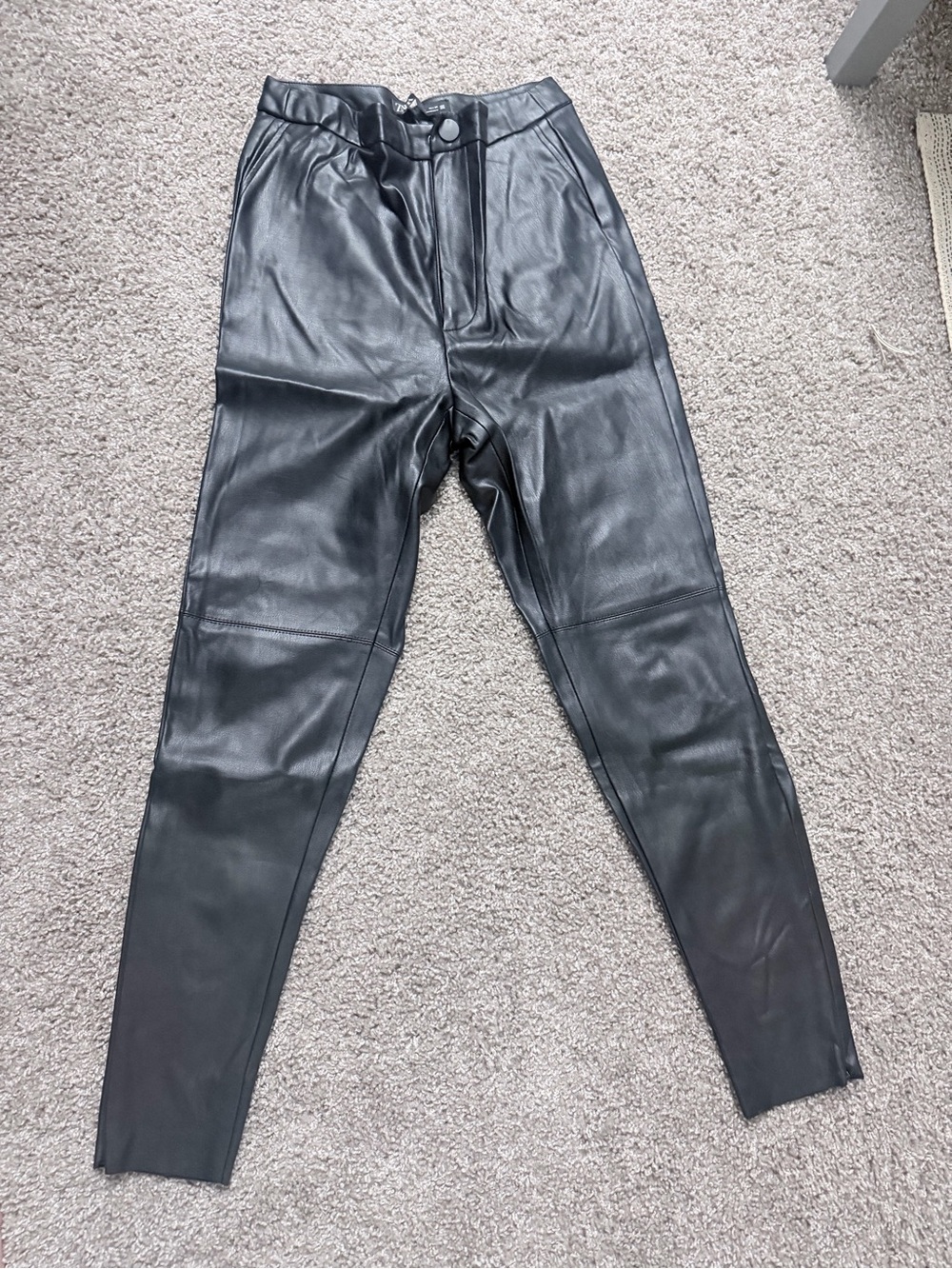 Zara Black Faux Leather High-Rise Women’s Jeans Dress Pants